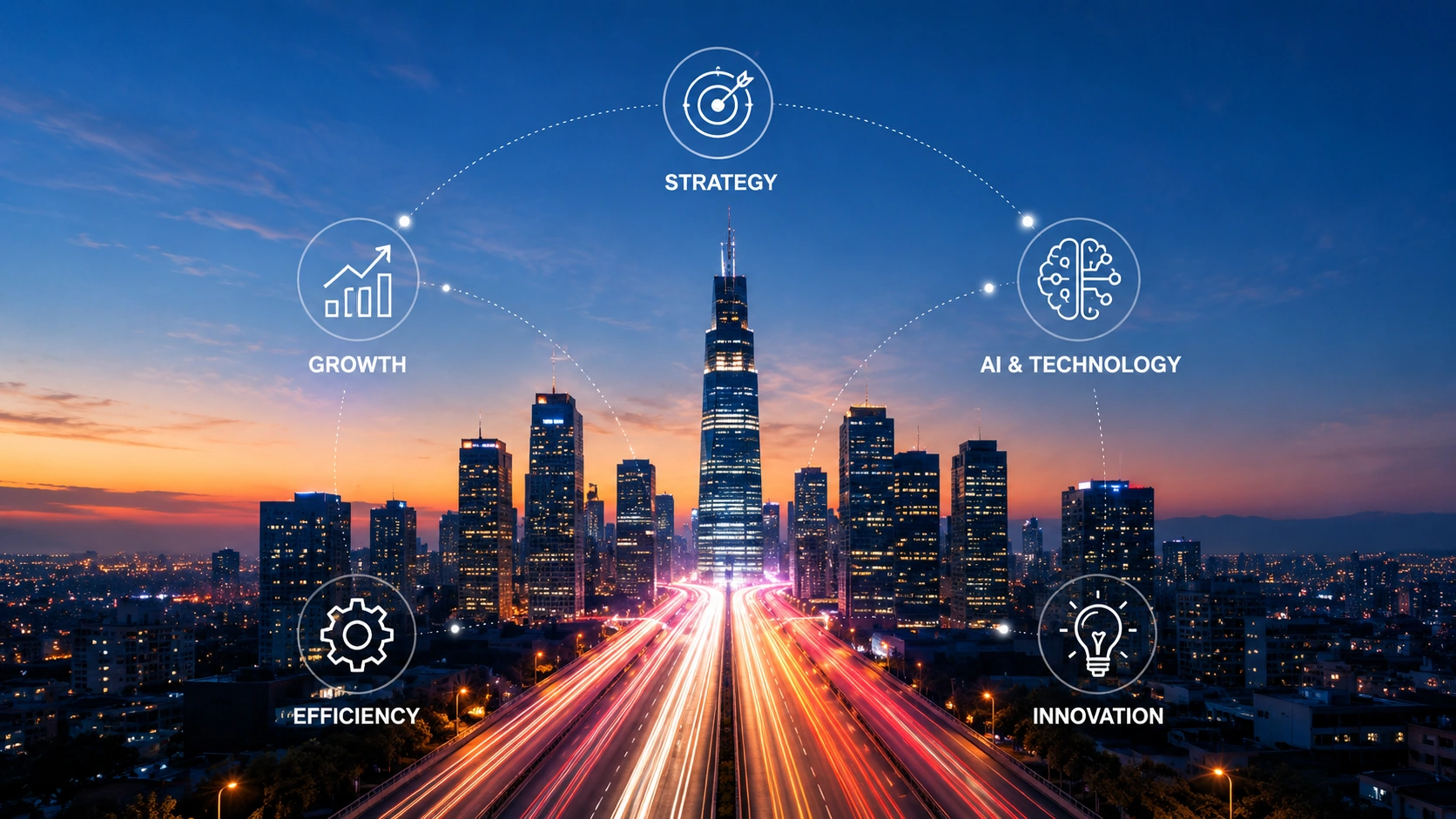 Artificial Intelligence and automation hero artwork showing human-AI connection and performance improvements
